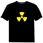 Camiseta Luminosa con Símbolo de Radiactividad