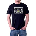 Camiseta con Ecualizador y Altavoces "Boombox"