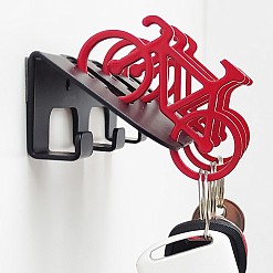 Colgador de llaves con 3 llaveros en forma de bicicleta