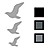 El paquete incluye 6 pájaros en 3 tonos de gris diferente