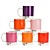 Las 6 tazas que componen el Pack Rosa/Rojo