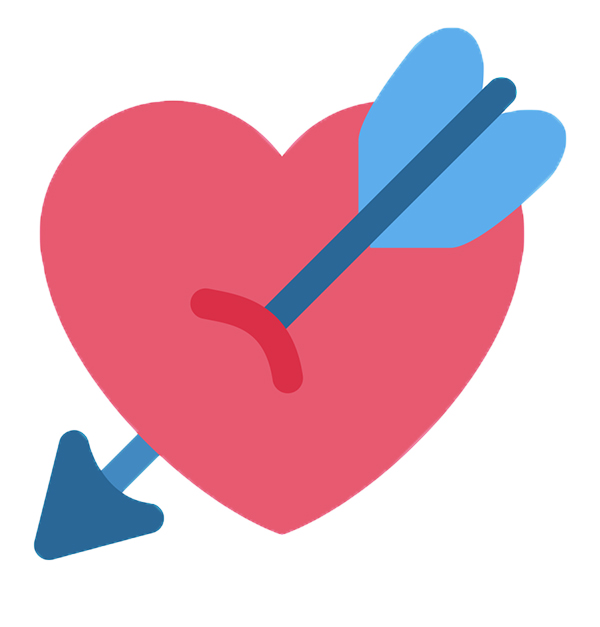 Emoji de whatsapp de corazón atravesado por una flecha