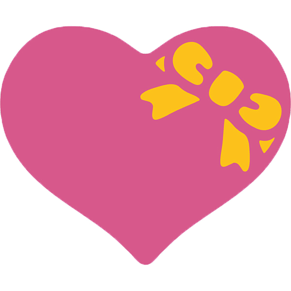 Emoji de whatsapp de corazón con lazo de regalo