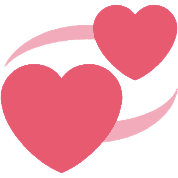 Emoji de whatsapp de dos corazones girando