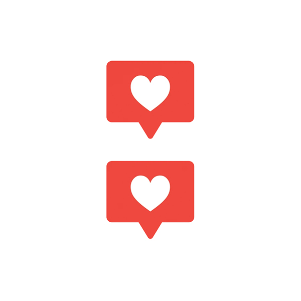 Emojis de Instagram con bocadillo y un corazón dentro