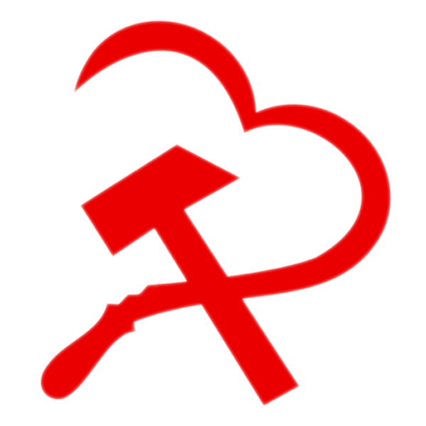 imagen de la hoz y el martillo con forma de corazón