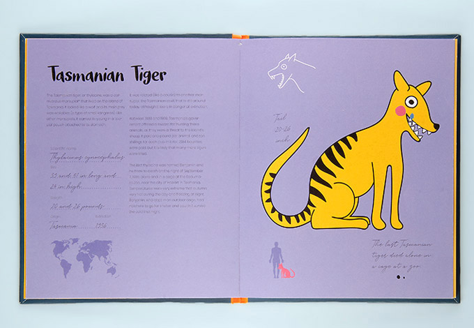 Ilustración de un tigre de Tasmania
