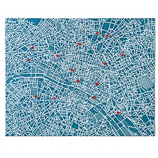 Mapa de París de Fieltro Azul