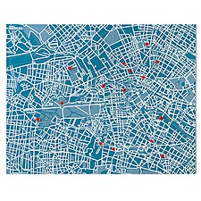 Mapa de Berlín de Fieltro Azul