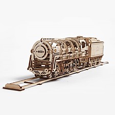 Kit para construir una locomotora mecánica de madera