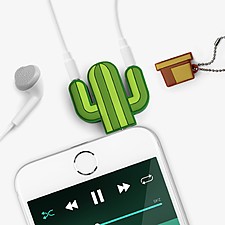 Adaptador para compartir auriculares con forma de cactus