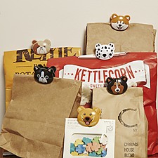 Pinzas para bolsas con forma de gatos o perros