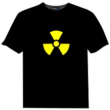 Camiseta Luminosa con Símbolo de Radiactividad