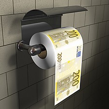 Papel Higiénico Decorado con Billetes de 200 Euros