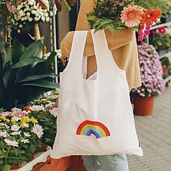 Bolsa reutilizable y plegable con arcoíris