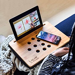 Mesa para tablet de bambú