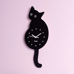 Reloj de pared con péndulo en forma de gato