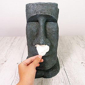 Tomaibaby Caja de Pañuelos de Papel Moai de de Pascua Caja de Pañuelos de Papel Moai Estatua Facial Caja de Pañuelos para El Hogar 