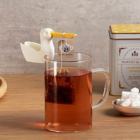 SCSpecial 4 Soportes Para Bolsas De Té En Forma De Tetera, Posavasos Para Condimentos Para Salsa Y Postre (Blanco