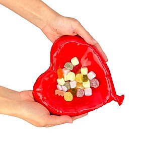 Platito vaciabolsillos en forma de globo corazón