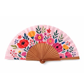 Abanico original con estampado de flores silvestres