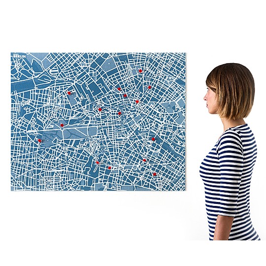 Un mapa de Berlín de diseño fabricado en fieltro