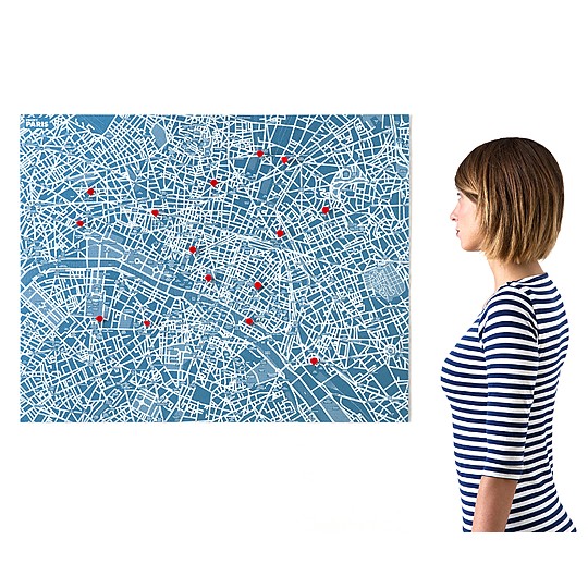 Un mapa de París de diseño fabricado en fieltro