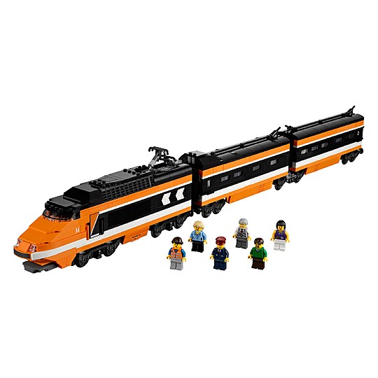 La versión de LEGO Creator de un tren de alta velocidad