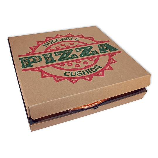 Viene embalada en una auténtica caja de pizza