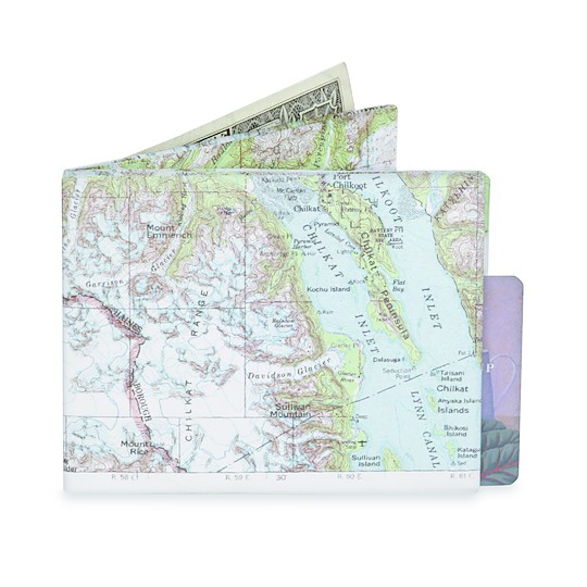 Explorer Portafoglio Mappa Alaska In Tyvek - Leggero E Resistente - Accessorio Da Viaggio