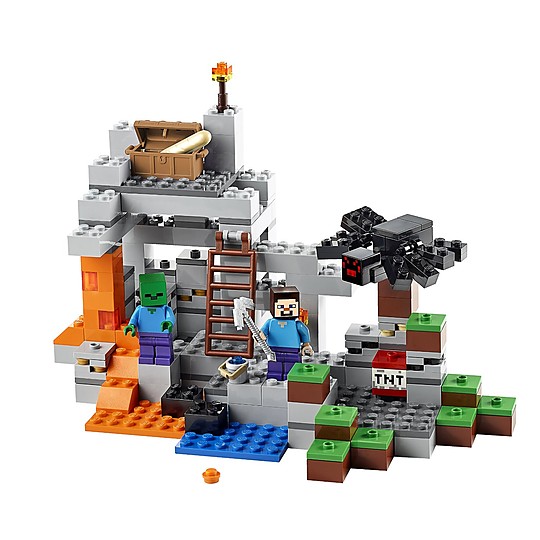 Con el LEGO Minecraft La Cueva construirás tu juego favorito