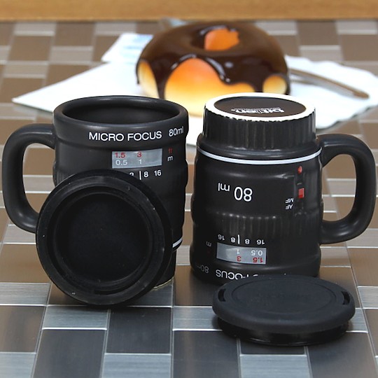 Las tazas espresso de los fotógrafos