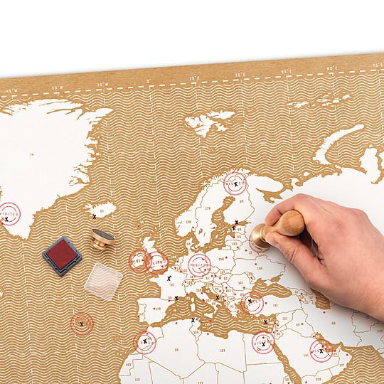 Deja el sello personal de tus viajes en este mapamundi