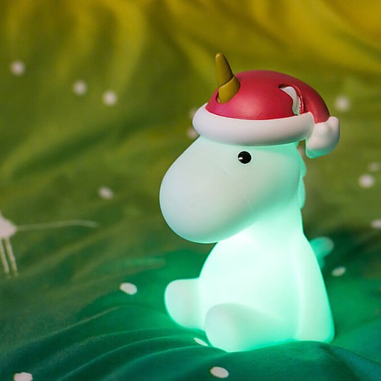 Una lámpara unicornio para celebrar la Navidad