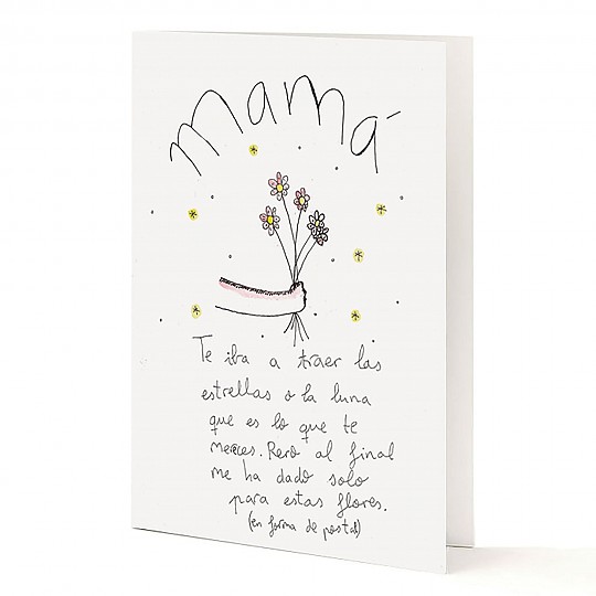 Una tarjeta con mensaje para mamá