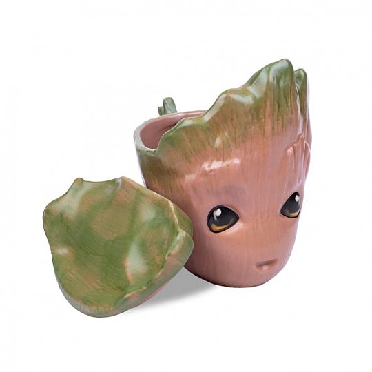 Taza con forma de la cabeza de Groot en 3D
