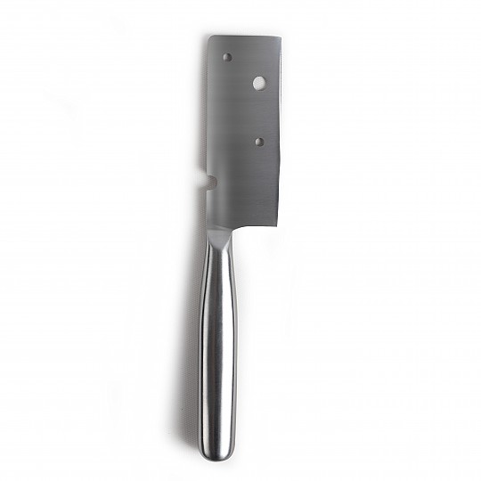 Un cuchillo cortador de queso de acero inoxidable