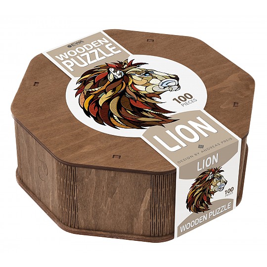 Puzzle de madera con forma de león