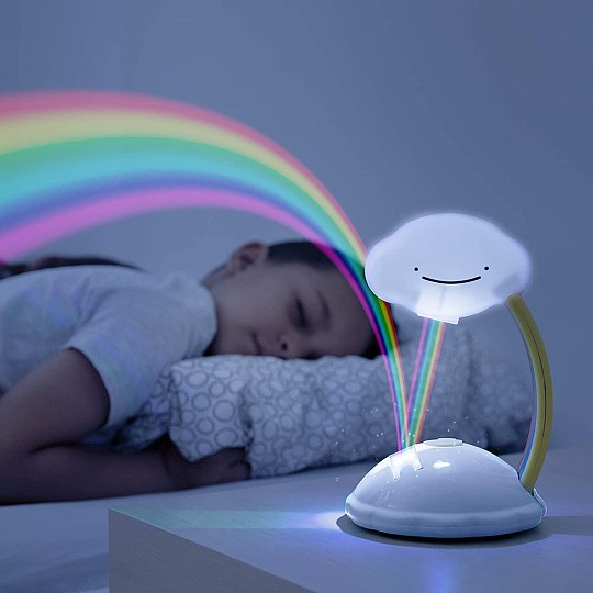 Un proyector de arcoíris con luz LED que funciona también como quitamiedos