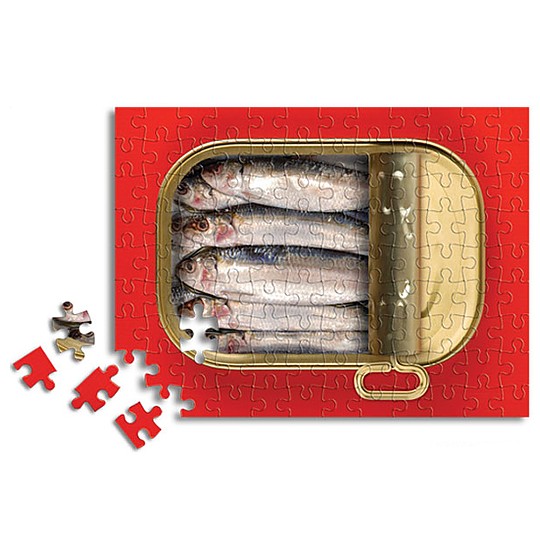 ... ¡con una imagen de sardinas en lata!
