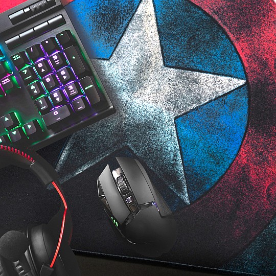 Alfombrilla XXL para ratón con el escudo de Capitán América