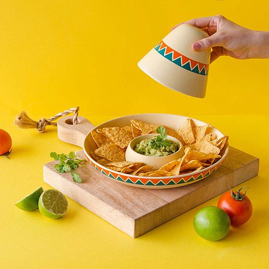 Plato para nachos en forma de sombrero mexicano