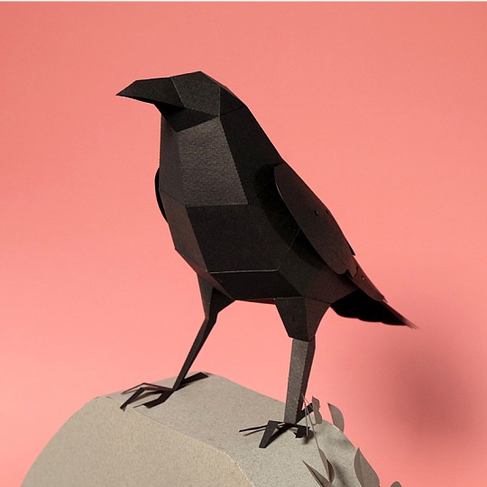 Figura de papel 3D Cuervo