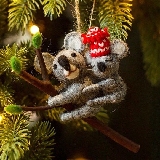 Mamá koala y bebé koala decorarán tu árbol de Navidad