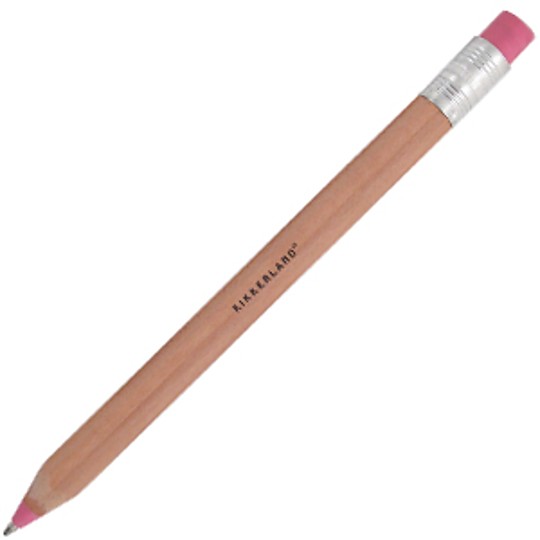 La punta del lápiz es del mismo color que la goma