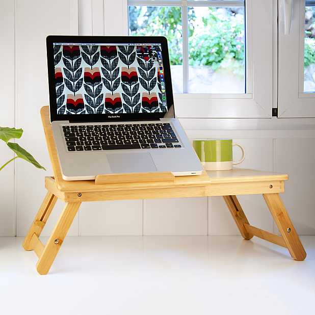 Compre Mesa Plegable Para Ordenador Portátil, Escritorio De Bambú
