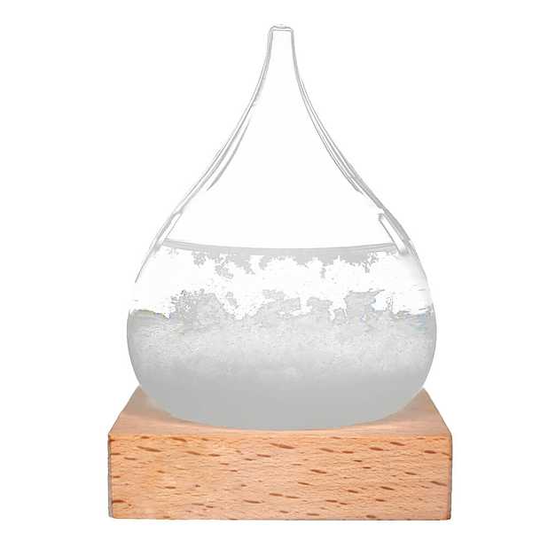 elegante escritorio creativo botella decorativa gota de agua vidrio barómetro pronóstico del tiempo botella estación meteorológica. Storm Glass 