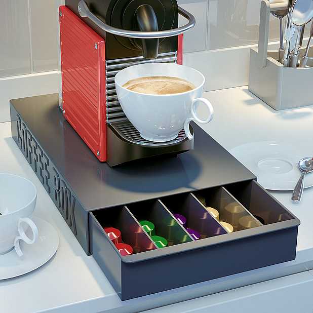 Caja para almacenar las cápsulas de café. Curiosite