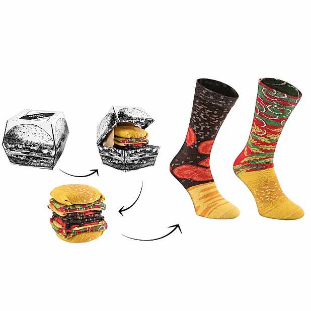 Burguer socks, calcetines hamburguesa.