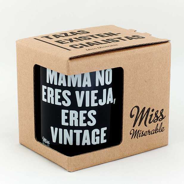 Miss MIserable - taza cerámica para el día de la madre con mensaje Mamá no  eres viaje, eres vintage - regalos originales : : Hogar y cocina